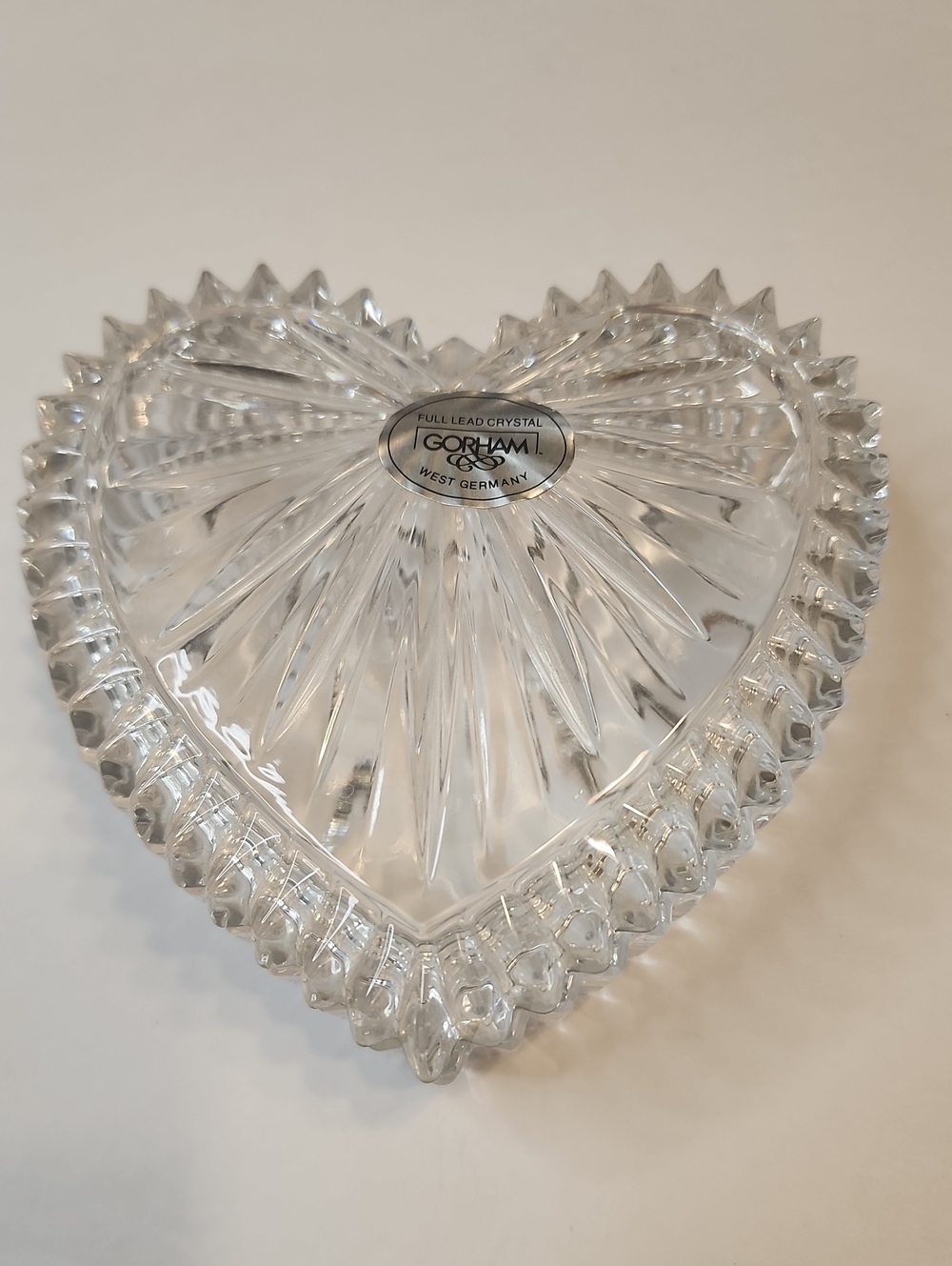 Gorham Clear Crystal Heart Candy Or Trinket Dish - Elegant Home Art Accent